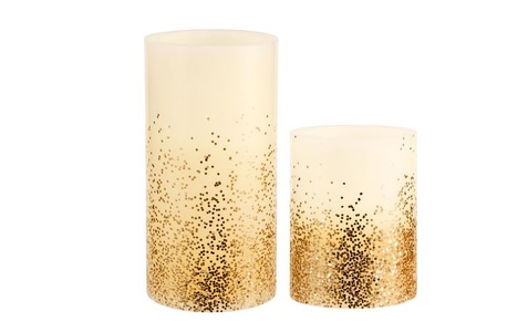 Pauleen, Pauleen Golden Glitter Candle LED-Kerze 2er Set, Pauleen LED-Kerze »LED-Kerzen Set Goldfarbenen Glitt«