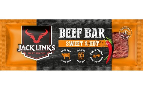 undefined, Jack Links Beef Bar Sweet & Hot 22,5g Rindfleischriegel, gepökelt und getrocknet. Glutenfrei, Jack Link's Fleischsnack Beef Bar Sweet & Hot 22.5 g