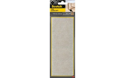 3m, Scotch® Filzgleiter extra weich zuschneidbar, 3M Filzgleiter Extra-Soft, 250 mm x 80 mm, Grau