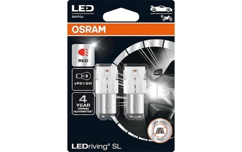 Osram, OSRAM, Ersatzleuchtmittel, LED Retrofit Red 12V 21/5W Doppelblister, AUTO & BIKE, 7528DRP-02B, OSRAM LEDriving SL P21/5W BAY15d Red Motorrad/PKW
