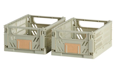 Micasa, Klappbox FELIX S, Schou Faltbox 17 x 12.5 x 7 cm, 2 Stück, Eukalyptusgrün