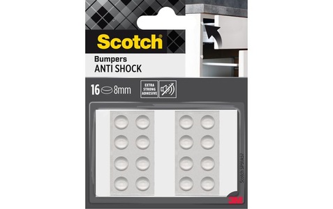 3m, Scotch® Elastikpuffer transparent 8mm, 3M Schutzpuffer Anti Shock, Ø 8 mm, Transparent, 16er Pack