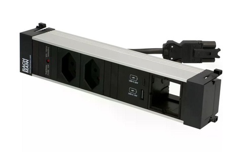 BACHMANN, Bachmann Einbausteckerleiste POWER FRAME 2x T13, 1x USB A/C, 1x Leer