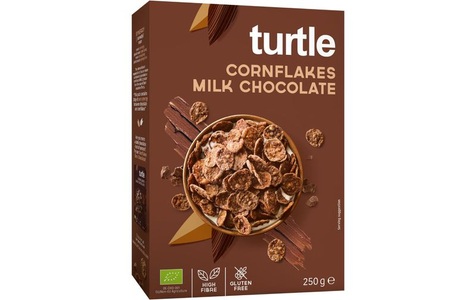 Turtle, Turtle Chocolate Cornflakes - Milk Bio, Turtle Milchschokoladen-Cornflakes bio
