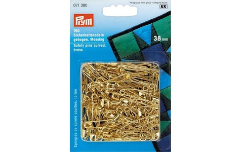 Prym, Prym Sicherheitsnadeln Messing gebogen, gold Nr. 2, 38 mm, Karte 150 Stk.