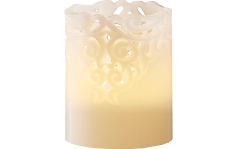 Star Trading, Star Trading Star Trading LED-Kerze Pillar, Star Trading LED-Kerze Pillar Clary Ø 8 x 10 cm, Weiss