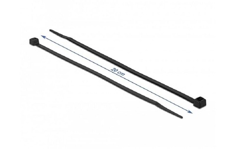 Delock, Delock Kabelbinder Schwarz 200 mm x 4.8 mm, 100 Stück, Delock Kabelbinder Schwarz 200 mm x 4.8 mm, 100 Stück