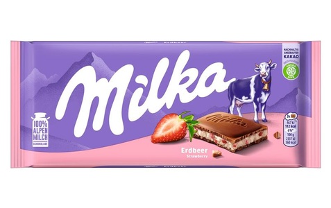 Milka, Milka Erdbeer 100g Alpenmilch Schokolade, Milka Erdbeer 100g Alpenmilch Schokolade