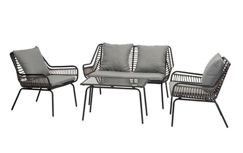 ACAMP, acamp Loungeset »Boston Grau/Schwarz«, acamp Loungeset »Boston Grau/Schwarz«