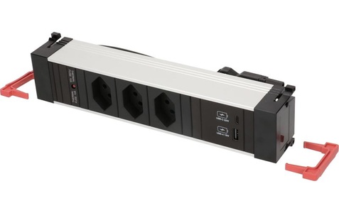 Bachmann Einbausteckerleiste POWER FRAME 3x T13, 1x USB A/C