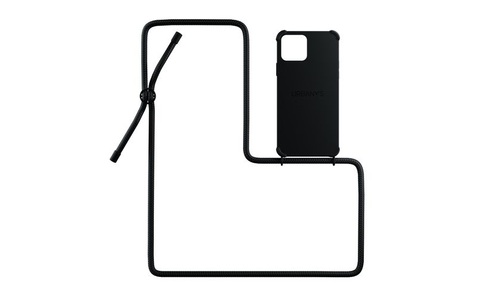 Urbany's, Urbany's - (130cm) iPhone 14 Plus All Black Necklace Hybrid Hülle Air Cushion Fallschutz + Handykette (PN-ABB-I14PL-ABB) - Transparent, Urbany's Necklace Case iPhone 14 Plus All Black Matt