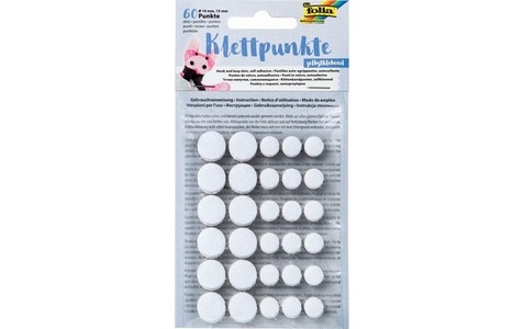 folia, Folia Klettpunkte Selbstklebend, Ø 10 und 15 mm Weiss, Folia Klettpunkte Selbstklebend, Ø 10 und 15 mm Weiss