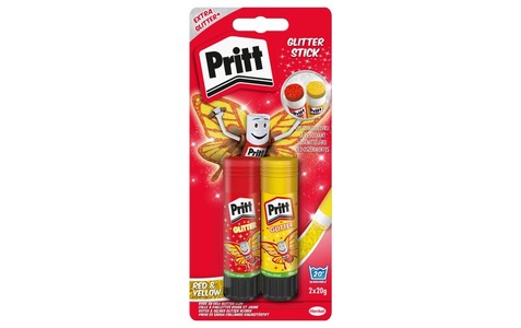 Pritt, Pritt - Glitter Stick Duo Rot et Gelb - 2 x 20 g, PRITT Klebestift Glitter 2x20g 45-900-248 rot, gelb