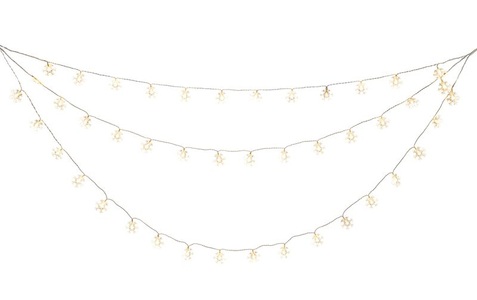 Konstsmide, Konstsmide LED-Lichtervorhang Schneeflocken, 44 LED, 1.25 m, Outdoor, KONSTSMIDE LED-Lichtervorhang »Schneeflocken 44 LED 45658 m Outdoor«, 44 St.-flammig