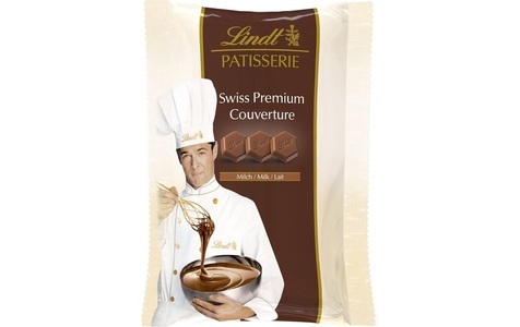 Lindt & Sprüngli, Lindt Milchschokolade Couverture für Schokoladenbrunnen 500g, Lindt Patisserie Swiss Premium Couverture Milch 500 g