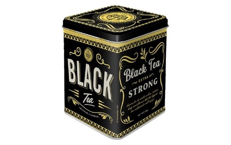 Nostalgic Art, Nostalgic Art Teebeutel-Box Black Tea Gold/Schwarz/Weiss, Nostalgic Art Black Tea Tee-Box