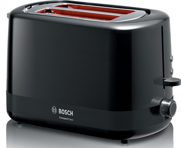 Bosch Haushalt, Bosch Haushalt TAT3A113 Toaster mit Brötchenaufsatz Schwarz, Bosch Kompakt Toaster, Schwarz, TAT3A113