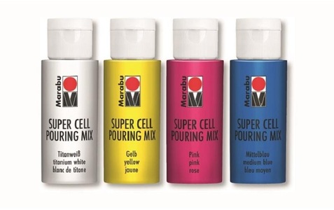 Marabu, Marabu Acrylfarbe Super Cell Pouring Mix Galaxy 4 x 60 ml, Marabu Acrylfarbe Super Cell Pouring Mix Galaxy 4 x 60 ml