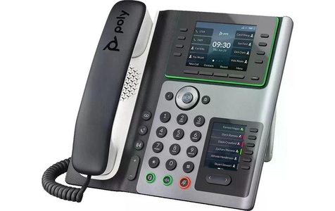 Poly Tischtelefon Edge E450 Grau/Schwarz/Weiss