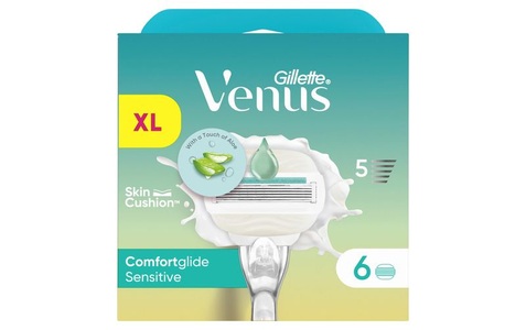 Gillette Venus, Gillette Venus Rasierklingen Comfortglide Sensitive 6er Pack, Gillette Venus Comfortglide Ersatzklingen