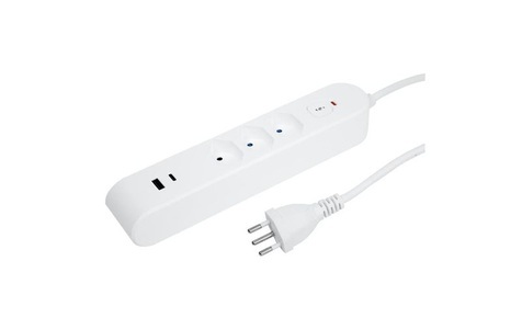 STEFFEN, Steffen Steckdosenleiste IQ 3 x T13 USB A C Weiss m Kabel