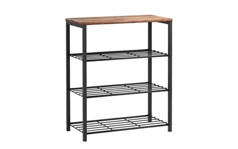 Woody Fashion, Woody Fashion Schuhschrank 60 x 66 x 25 cm, Braun/Schwarz, WOODY FASHION Schuhschrank »60 x 66 x 25 cm, Braun/Schwarz«