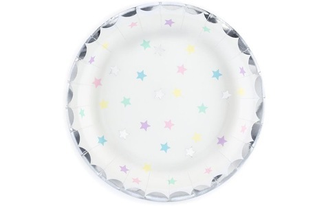 PartyDeco, Partydeco Einwegteller Einhorn/Sterne 6 Stück, Partydeco Einwegteller Einhorn/Sterne 6 Stück