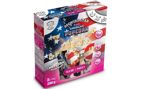 Movies Star, Movies Star Pop Box Mikrowellen Popcorn Zucker 2x100g, Movies Star Pop Box Mikrowellen Popcorn Zucker 2x100g