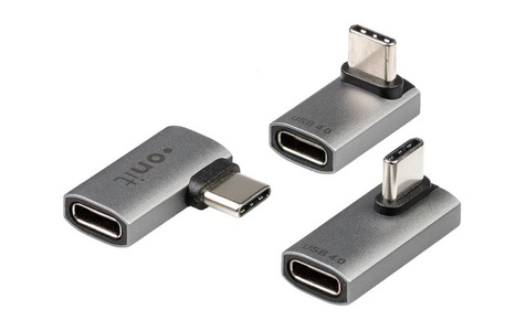 onit, onit USB Adapter gewinkelt C Stecker Buchse 3 teilig Kabel ?, onit USB-Adapter gewinkelt USB-C Stecker - USB-C Buchse, 3-teilig