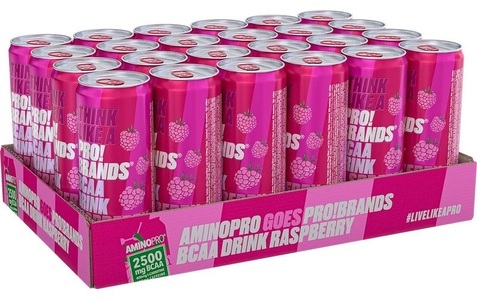 Probrands, PRO!BRANDS BCAA Drink Raspberry (24x330ml), 