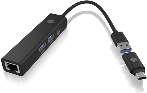 RaidSonic, RAIDSONIC ICY BOX USB Hub IB HUB1439 LAN Schnittstellenkarte ? Div, ICY BOX USB Hub & Gigabit Eth. LAN IB-HUB1439-LAN USB 3.2 G1, 2x USB-A, 1x USB-C