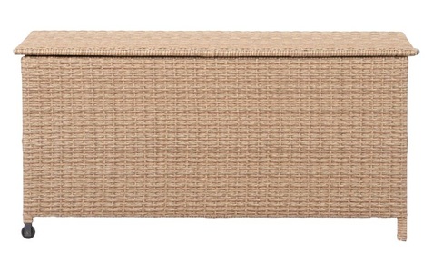SCHOU, Schou Kissenbox Victor Rädern/PP/Rattan Nature, Schou Gartenbox »Victor mit Rädern, 133 x 55 cm, Natur«