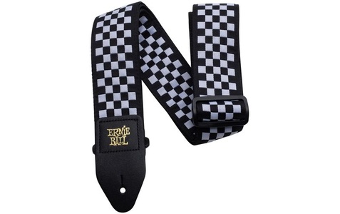 Ernie Ball, Ernie Ball Gitarrengurt Jacquard Black and White Checkered, Ernie Ball Gitarrengurt Jacquard Black and White Checkered