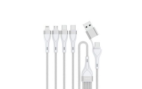 4smarts, 4smarts USB-Ladekabel USB-C/A Multi-Ladekabel 4in2 1.2 m, Weiss