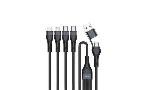4smarts, 4smarts USB-C/A Multi-Ladekabel 4in2 1.2 m, Schwarz