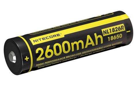 Nitecore, Nitecore Akku NL1826R 18650 2600 mAh und Ladegerät, Nitecore Akku NL1826R 18650 2600 mAh