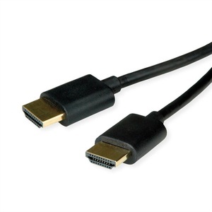 ROLINE, ROLINE HDMI High Speed Kabel mit Ethernet, Slim, ST-ST, schwarz, 3 m, ROLINE HDMI High Speed Kabel mit Ethernet, Slim, ST-ST, schwarz, 3 m