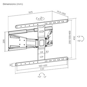 VALUE, VALUE TV-Wandhalterung, ultra-slim, 43-90 Zoll, bis 50 kg