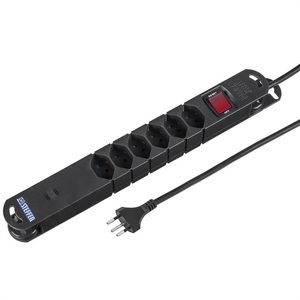 Steffen Steckdosenleiste Variabl 6fach, 2xUSB-C,mit schalter,schwarz, 3m