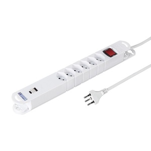 Steffen Steckdosenleiste Variabl 6fach, 1xUSB-A,1xUSB-C,mit schalter,weiss, 3m