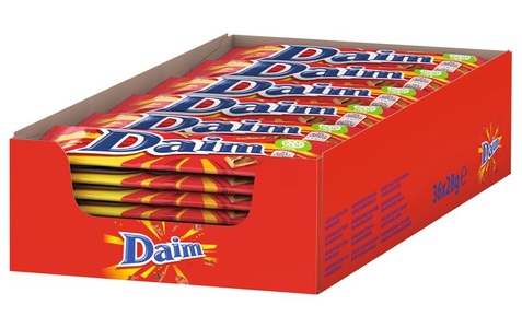 Daim, Daim Riegel, 28g, Daim Schokoladenriegel Choc Bar 36 x 28 g