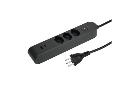 STEFFEN, Steffen Steckdosenleiste IQ 3 x T13 USB A C Anthrazit m Kabel