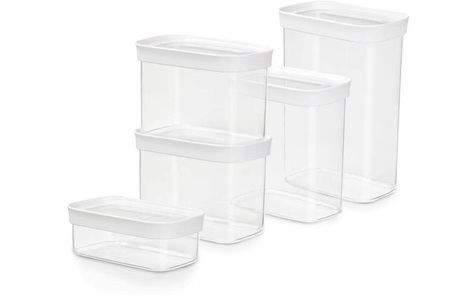 Emsa, Emsa Optima Vorratsdosen Set weiss 5St, Emsa Vorratsdose »Optima 5 Stück Transparent«, (5 tlg.)