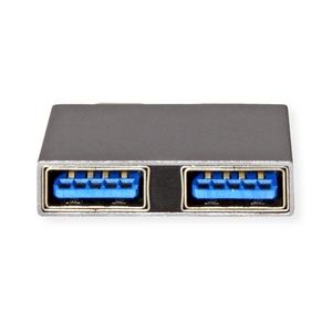 ROLINE, ROLINE USB 3.2 Gen 2 Adapter, 2x USB Typ C - 2x Typ A, ST/BU, silberfarben, ROLINE USB 3.2 Gen 2 Adapter, 2x USB Typ C - 2x Typ A, ST/BU, silberfarben