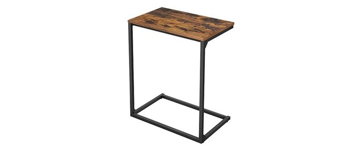 Vasagle, Vasagle - Beistelltisch LNT52BX - Dunkelbraun und Schwarz, VASAGLE Beistelltisch »55 x 35 x 66 cm«