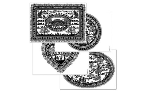 Trendform, Papiertischset Swiss Tradition, Trendform Tischset Swiss Tradition 2, 29.7 cm x 42 cm, Schwarz/Weiss