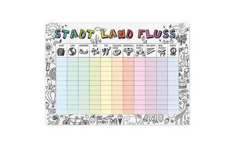 Trendform, Papiertischset Papiertischset, Trendform Tischset Stadt-Land-Fluss-Kids 29.7 cm x 42 cm