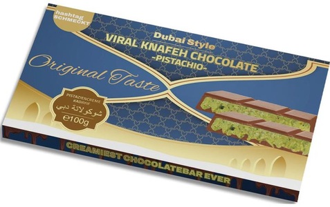 undefined, Viral Knafeh Dubai Schokolade Vollmilch 100g, Viral Knafeh Dubai Schokolade Vollmilch 100g