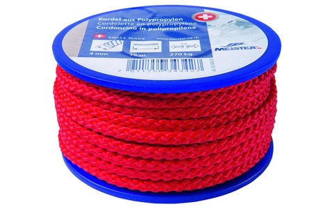 MEISTER, Meister Kordel aus Polypropylen, Meister Kordel Ø 4 mm, 15 m, 270 kg, Rot
