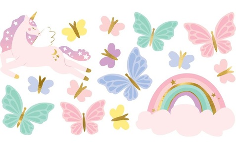 PartyDeco, Partydeco Tattoo Set Einhorn Mix, Partydeco Tattoo Set Einhorn Mix